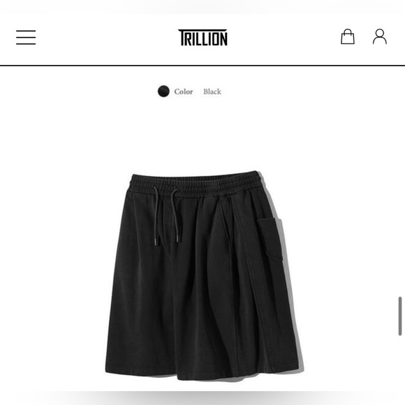 Trillion Side Tuck Sweat Bermuda Pants (Grey/Black/unisex/one size) - Picture 3 of 4